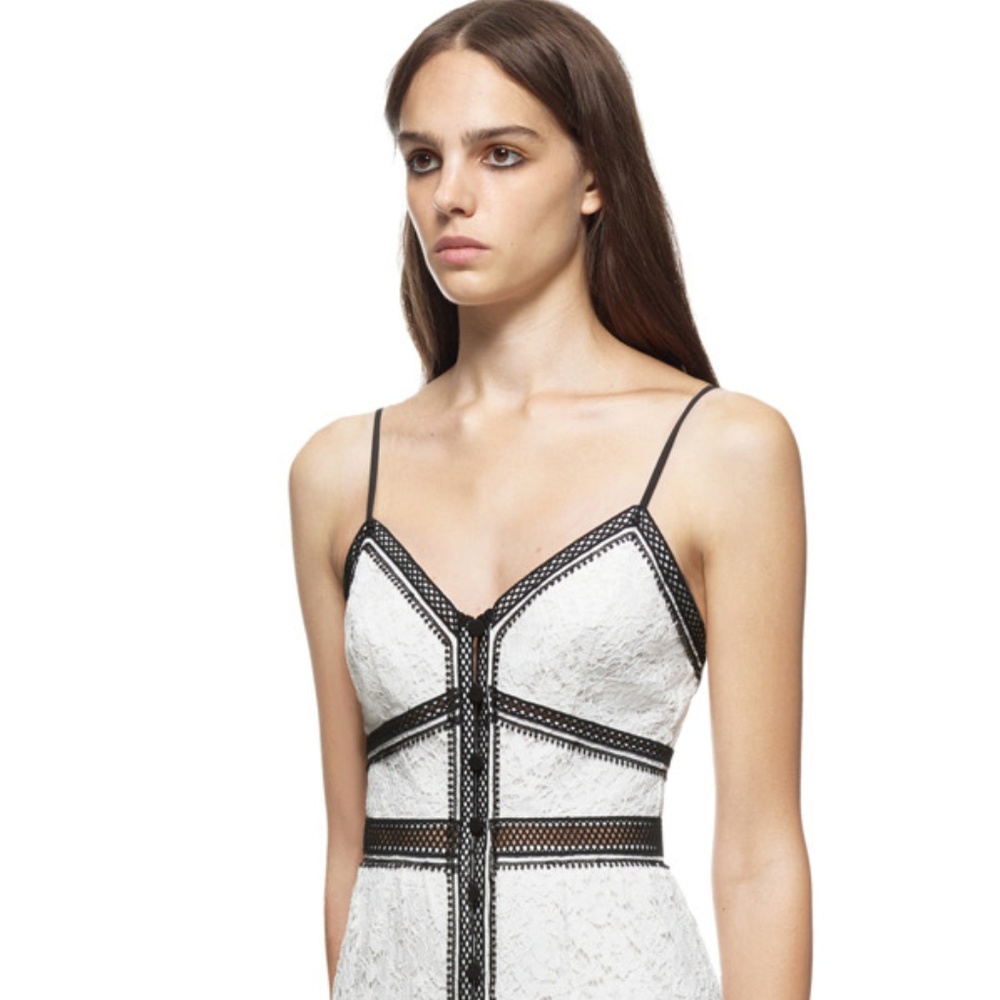 Self Portrait Lace Trim Maxi Dress